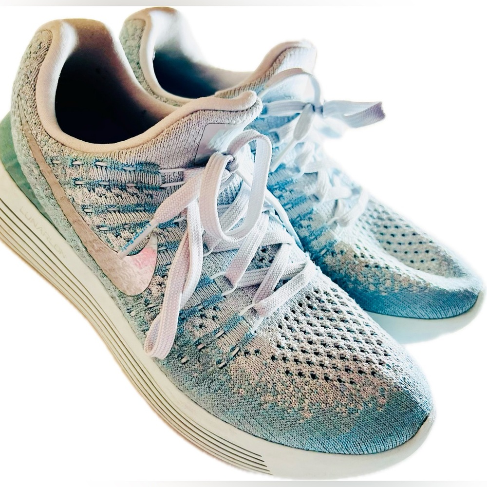 NIKE WOMEN’S LunarEpic Low Flynit 2 Running Shoes Glacier Ice Blue in Sz6